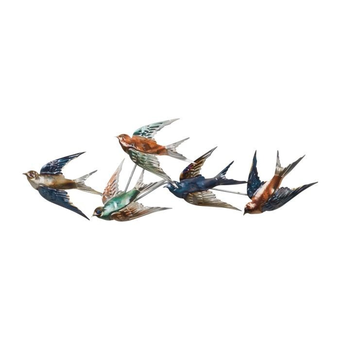 Swallows in flight hand crafted metal wall art