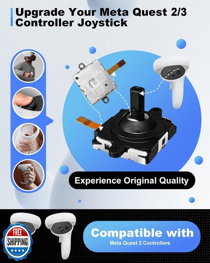 Joystick Replacement Kit for Oculus Quest 2 Controller, Repair Ki