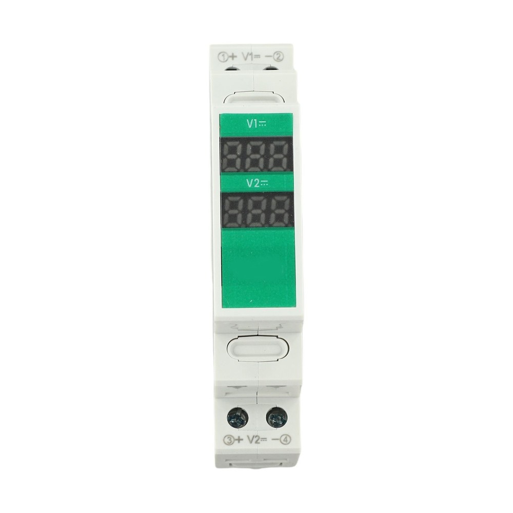 Compact For Din Rail Mountable Voltage Meter with LED Display for DC Use