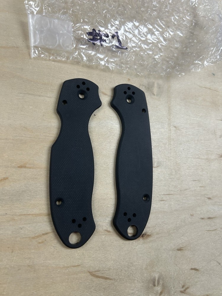 Spyderco Para 3 Black G-10 Handle Scale Set