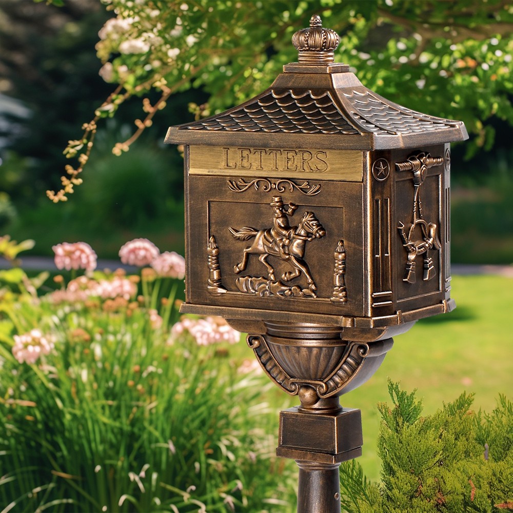 Mailbox Cast Aluminum Mail Box Postal Box Heavy Duty with Address Panel & 2 Keys