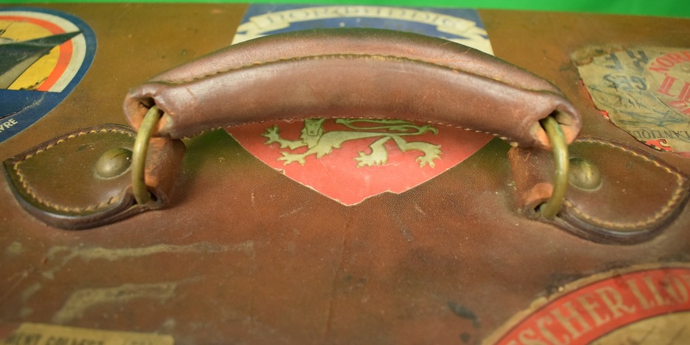 "Brooks Brothers c1930s Leather Steamer Trunk/ Valet Case"