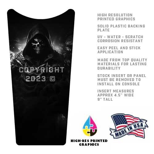 SKELETON SKULL REAPER Tank Dash Panel Insert Fits Electra & Road Glide 98 - 07