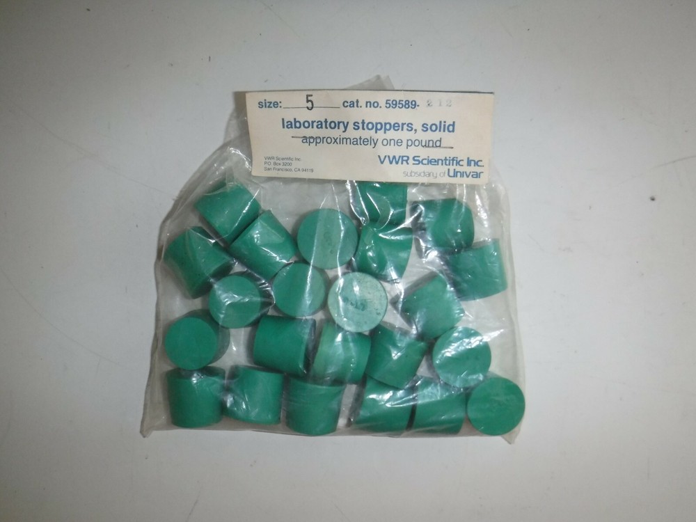 Pack of 23 Size 5 VWR Labratory Stoppers Solid