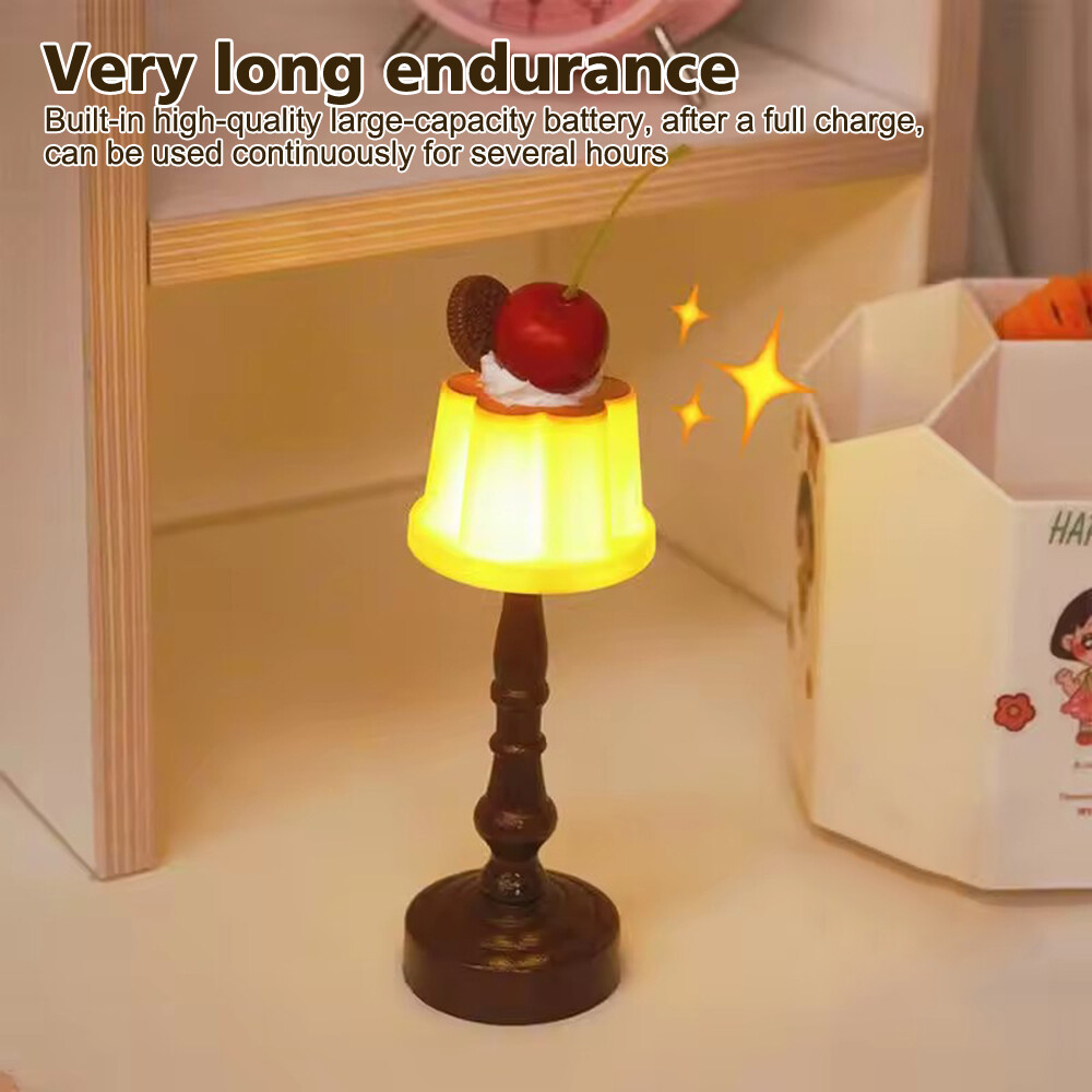 Cute Pudding Mini Night Light Bedside Table Lamp Bar Desktop Ornament Gift US