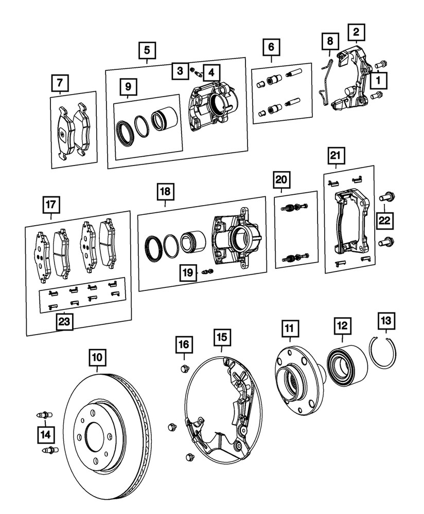 Genuine Mopar Disc Brake Caliper Assembly Left 68165977AB