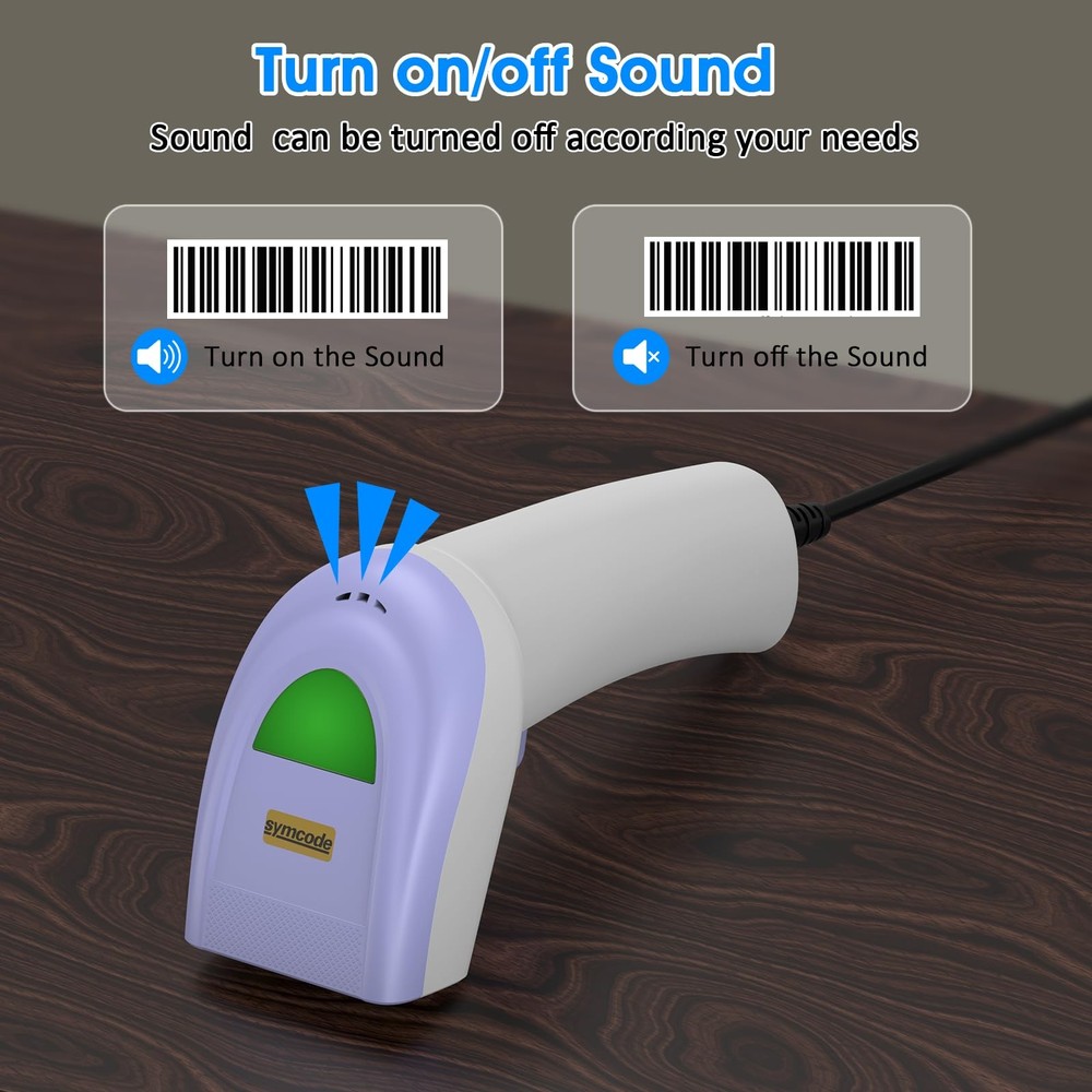 USB 1D Barcode Scanner Handheld Wired CCD Laser Reader Support Screen Scan