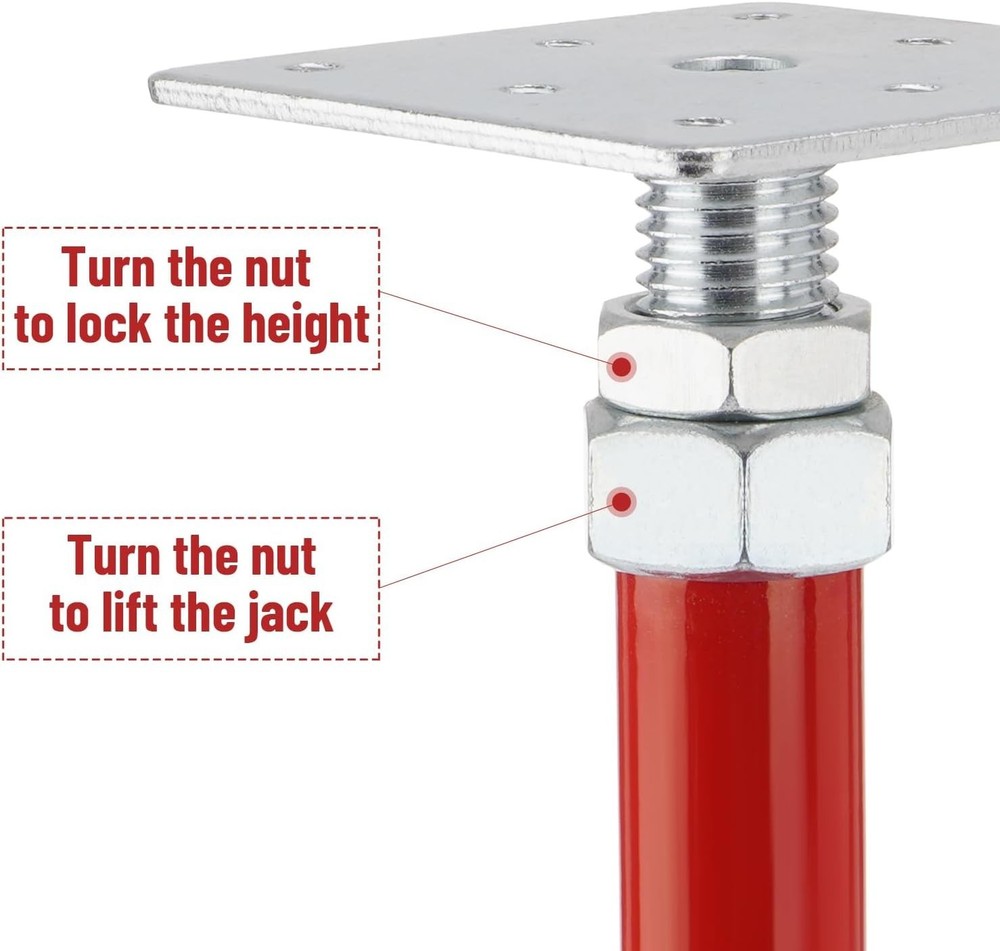 Versatile 5-8" Adjustable Screw Jacks for Leveling and Support - 4 Pack