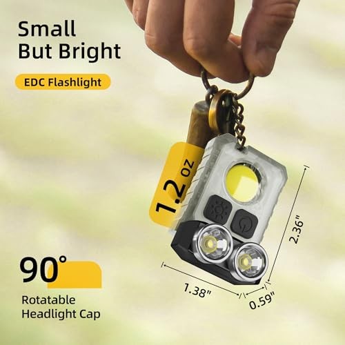 Rechargeable EDC FlashlightPack 100LM Keychain Flashlight with COB 2