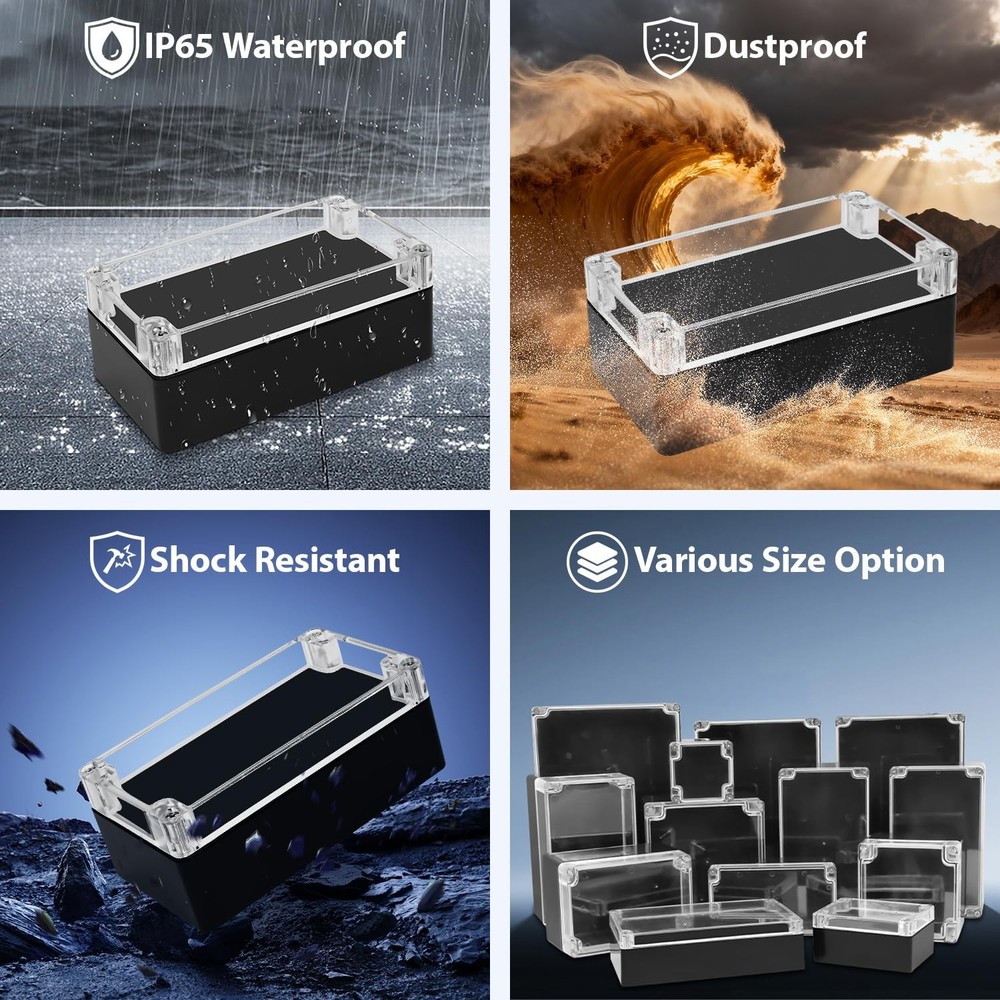 Project Box ABS Plastic IP65 Waterproof Dustproof Electrical Junction Box wit