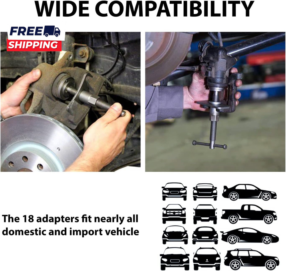 22 PCS Brake Caliper Press Tool Kit Disc Brake Piston Caliper Compressor Tool S