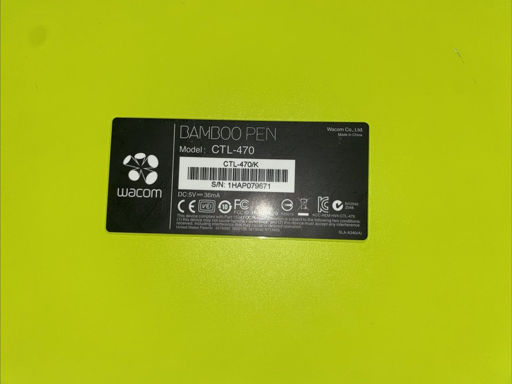 Wacom Bamboo Connect Pen Tablet CTL-470 With Pen Works Great