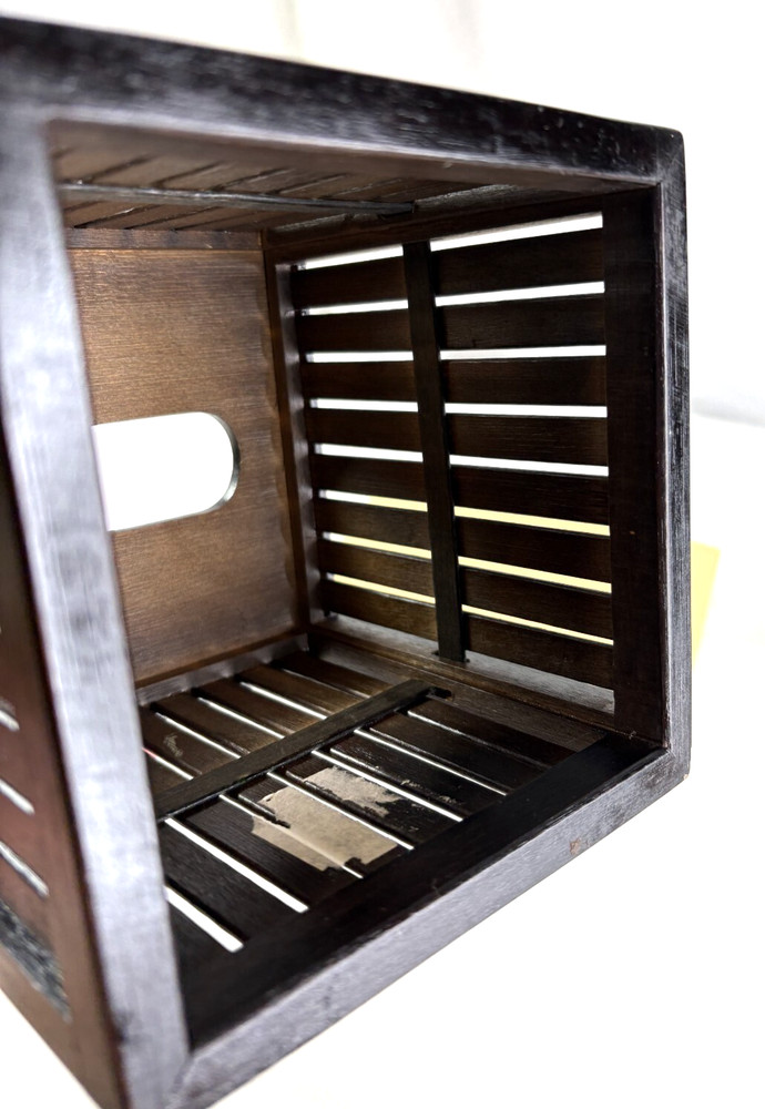 Wood Slats Brown Square Tissue Box Cover