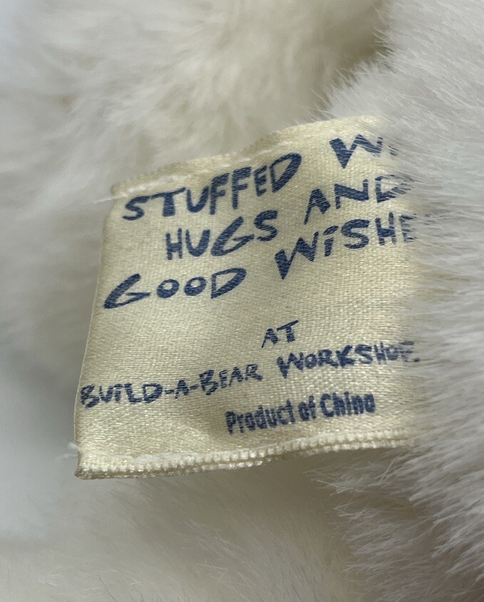 EUC Build a Bear 6” White Blue Nosed Bear