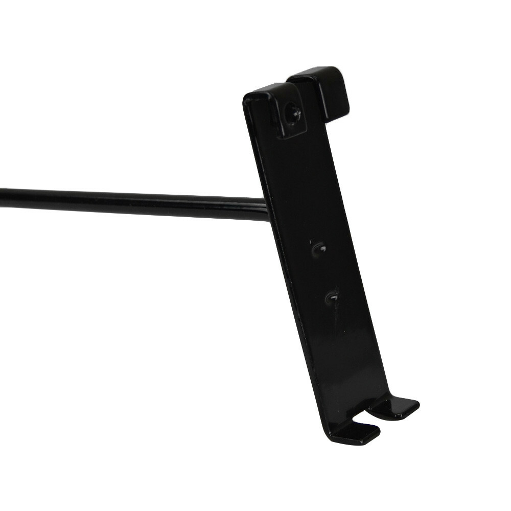 5PC 12" Gloss Black Long Grid Wall Metal Hooks Display Use W/ Gridwall Panels