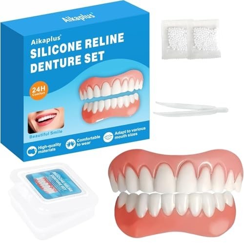 Moldable False Teeth Silicone Dentures Upper Lower Veneers Set 1PC