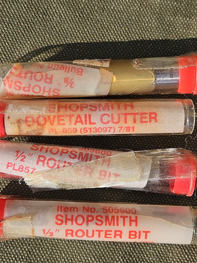6 Shopsmith Router Bits for All Marks NOS Unused Original Packaging