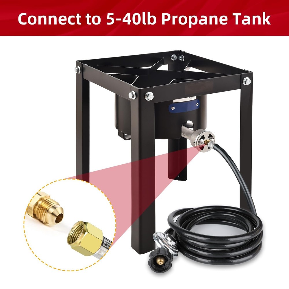 12FT QCC1 Low Pressure Propane Regulator with Hose, Universal Propane replace...