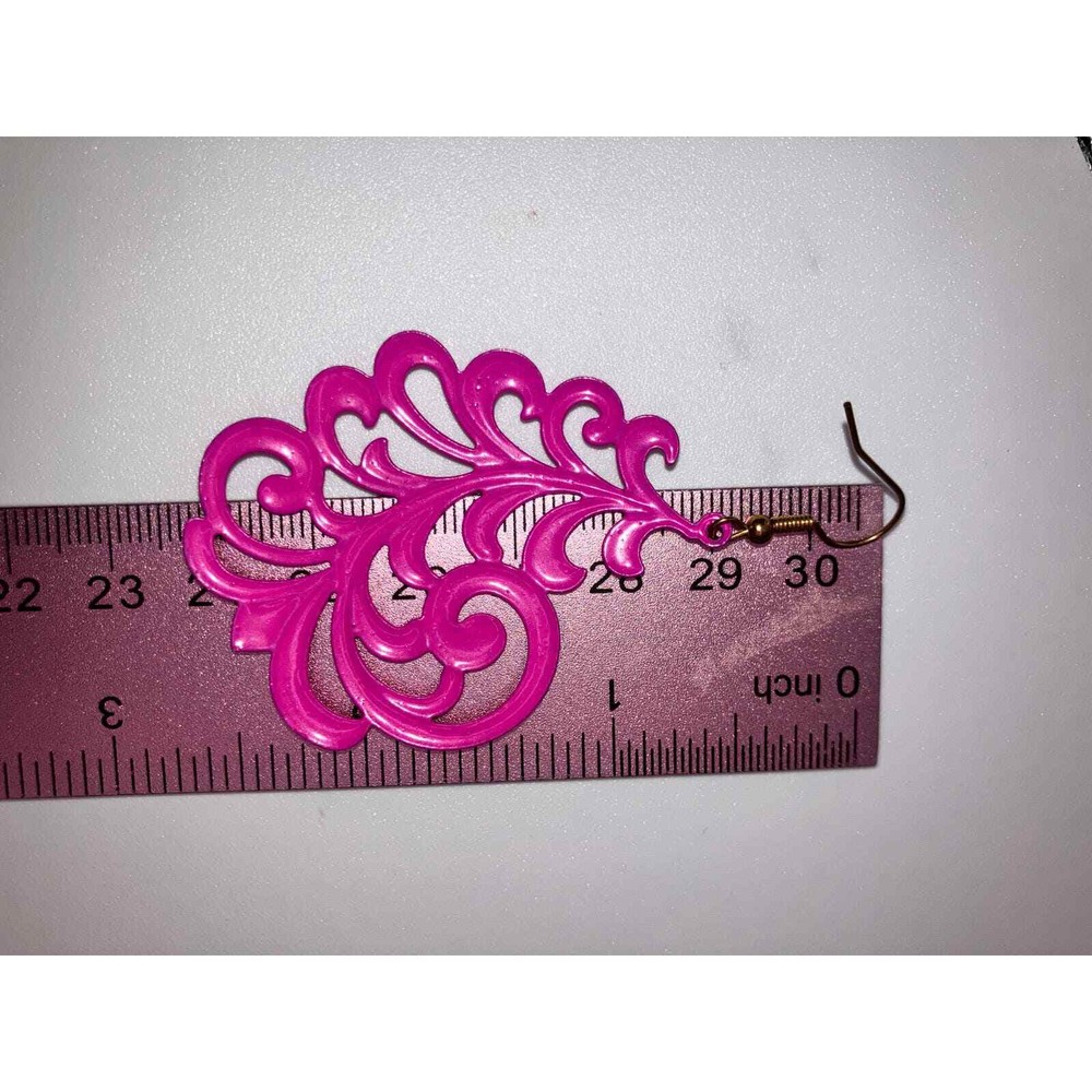 Fuchsia Large Victorian Wing Dangle Earrings!
