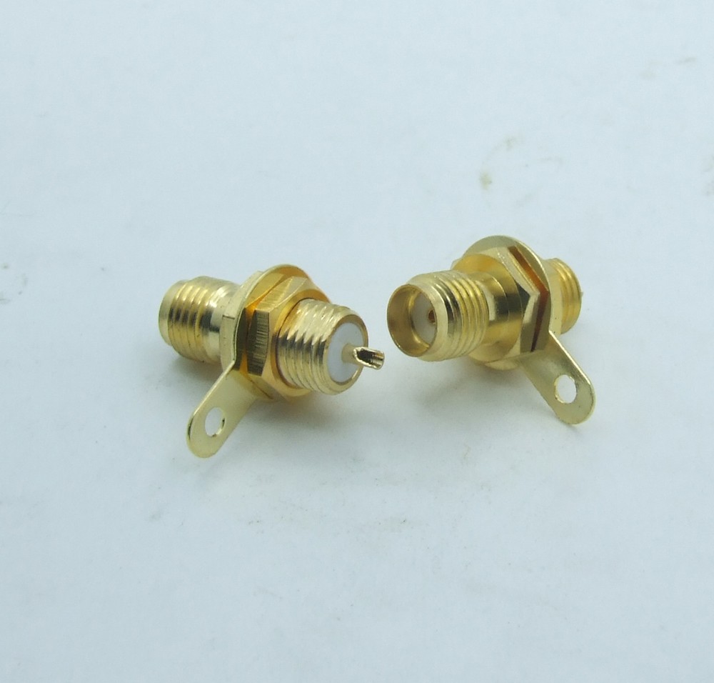 10PCS SMA female Sockets connector front Panel mount Tail solder RF adapters