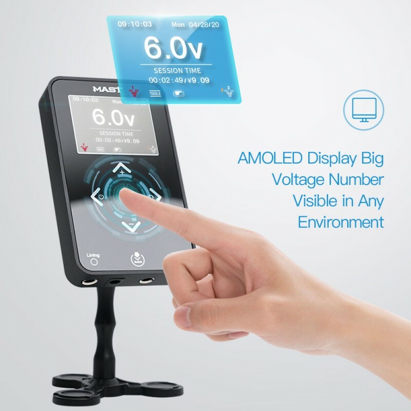 Mast Touch Tattoo Power Supply Dual Connect OLED Screen 3.42A Start-up Function