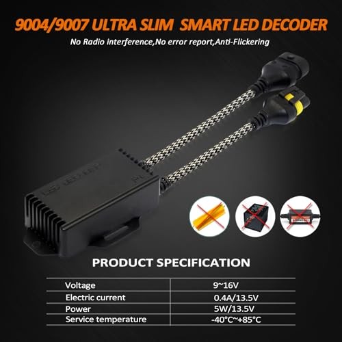 Canbus Decoder Kits Compatibility Anti Flickering Resistor Warning H13 9008