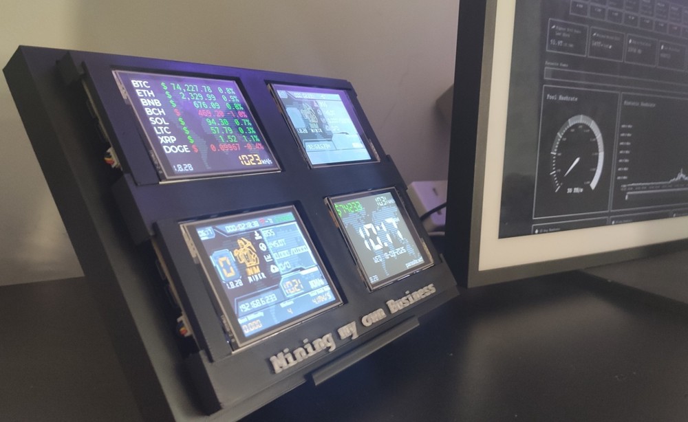 NM Nerd Miner Crypto Mining Rig - 4 x 1060 kh/s Wall Mountable - Mining Rig