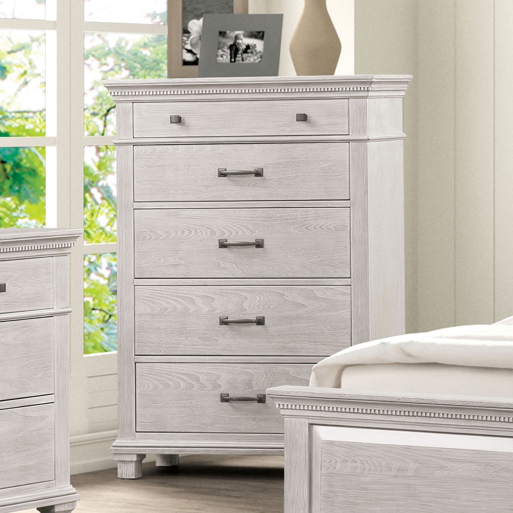 Eastern King Size 5pc Bed Set Transitional Weathered Gray Finish Bedroom