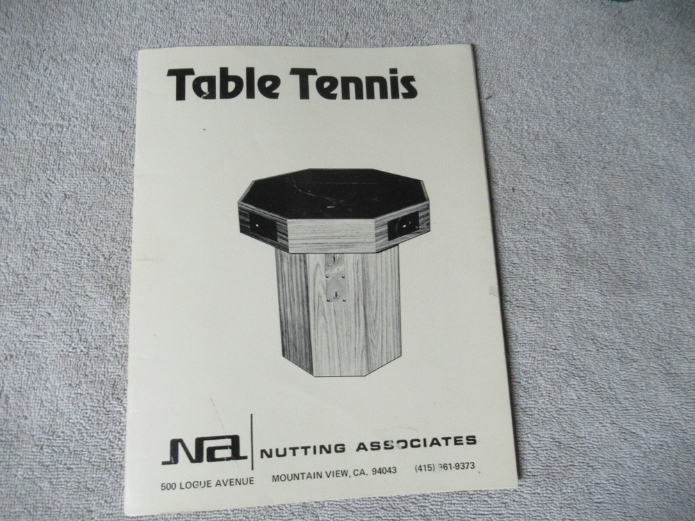 TABLE TENNIS black COVER NUTTING      arcade game manual