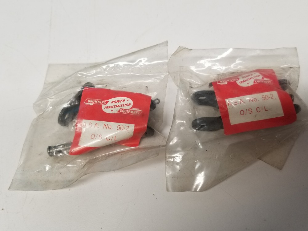 Lot (2) New Browning 50-2 Roller Chain Offset Connecting Links, Cotter Pin Type