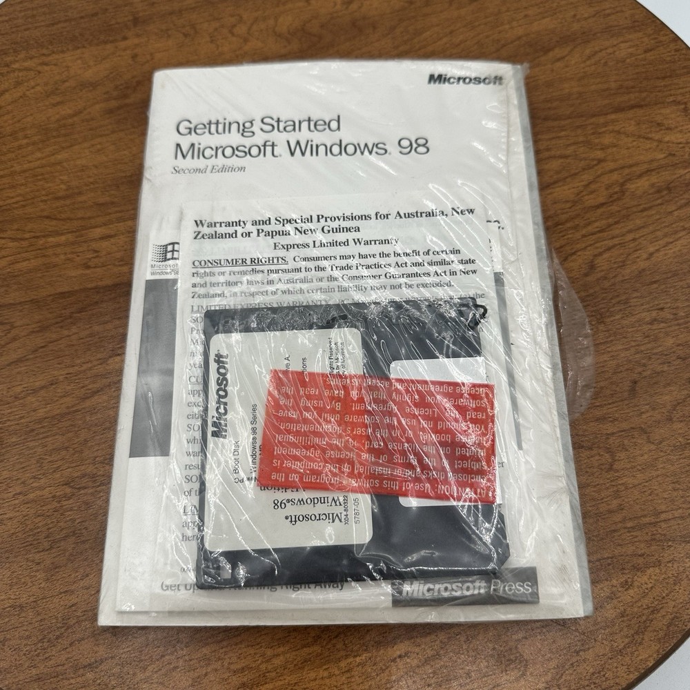 Microsoft Windows 98 Full Installation Set - Boot Disk, Getting Started guide