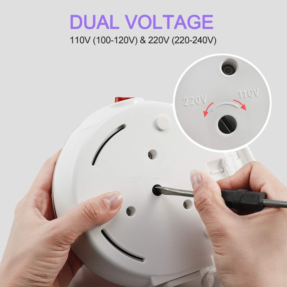 Upgrade Travel Kettle, Food Grade Silicone Dual Voltage 110-220V Ultrathin Po...