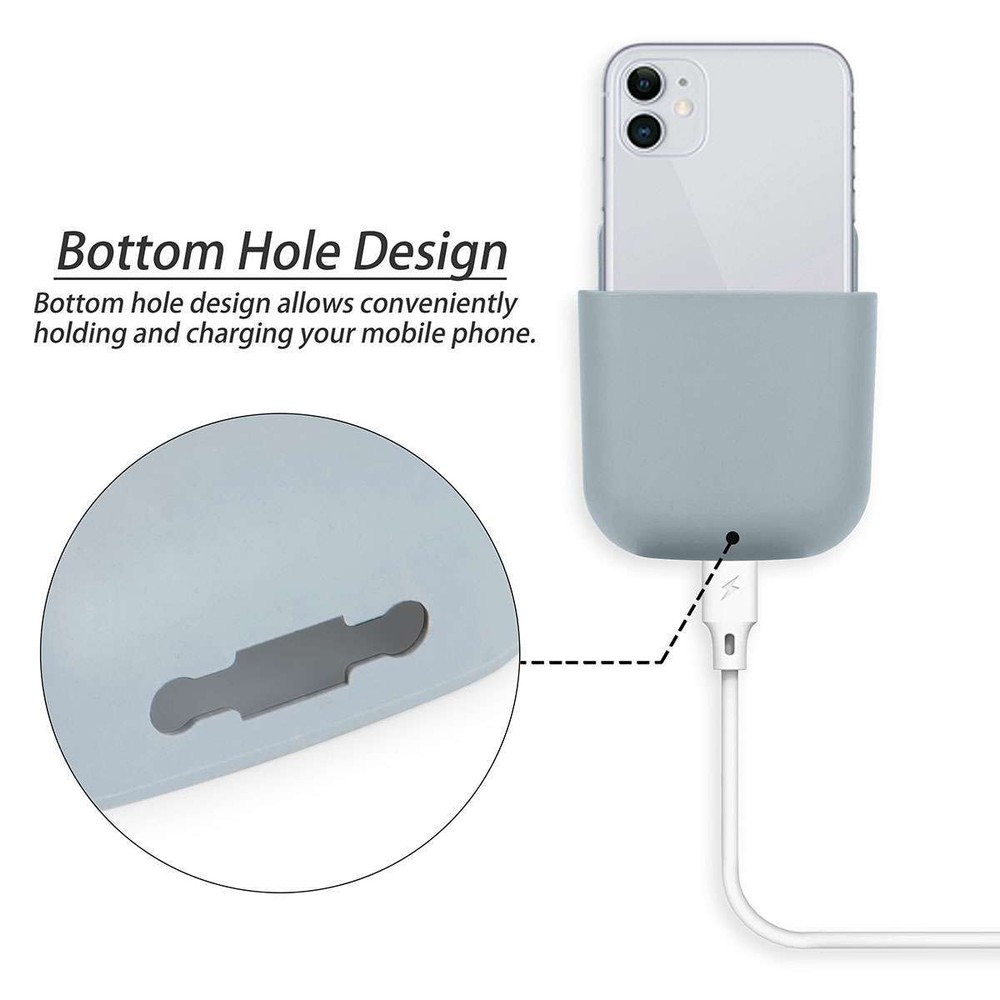 Remote Control Holder Phone Stand Wall Mounted Media Controller Organizer Box