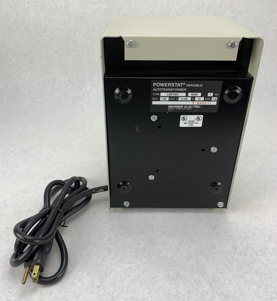 Warner Electric L2M126C Powerstat Variable Autotransformer - Tested