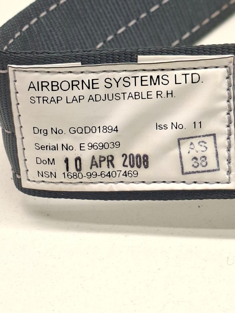 Airborne Systems Ltd. Strap Lap Adjustable R.H. RAF NOS Dated 2008