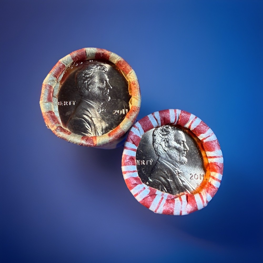 2011-P & D Lincoln Shield Cent Rolls. OBW Fed Wrapped BU Rolls.