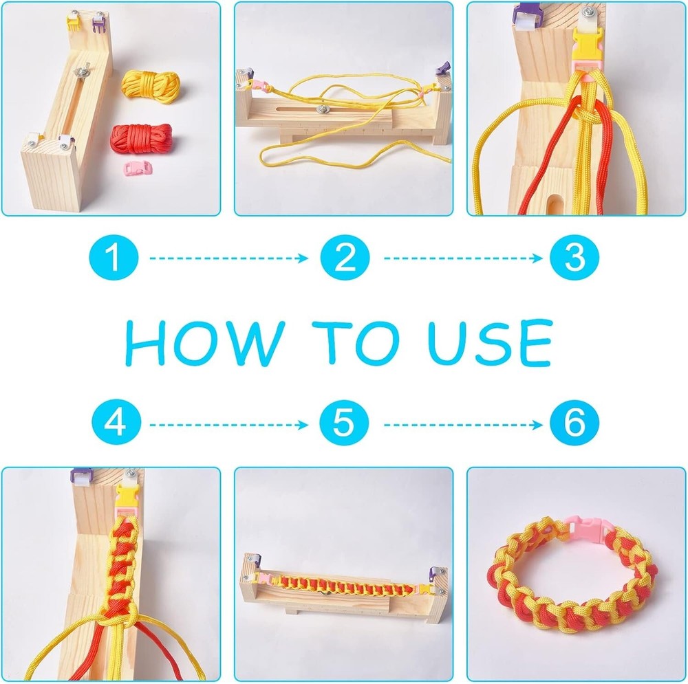 Adjustable DIY Bracelet Maker Kit with 8 Parachute Cords & Quick Release Buckles