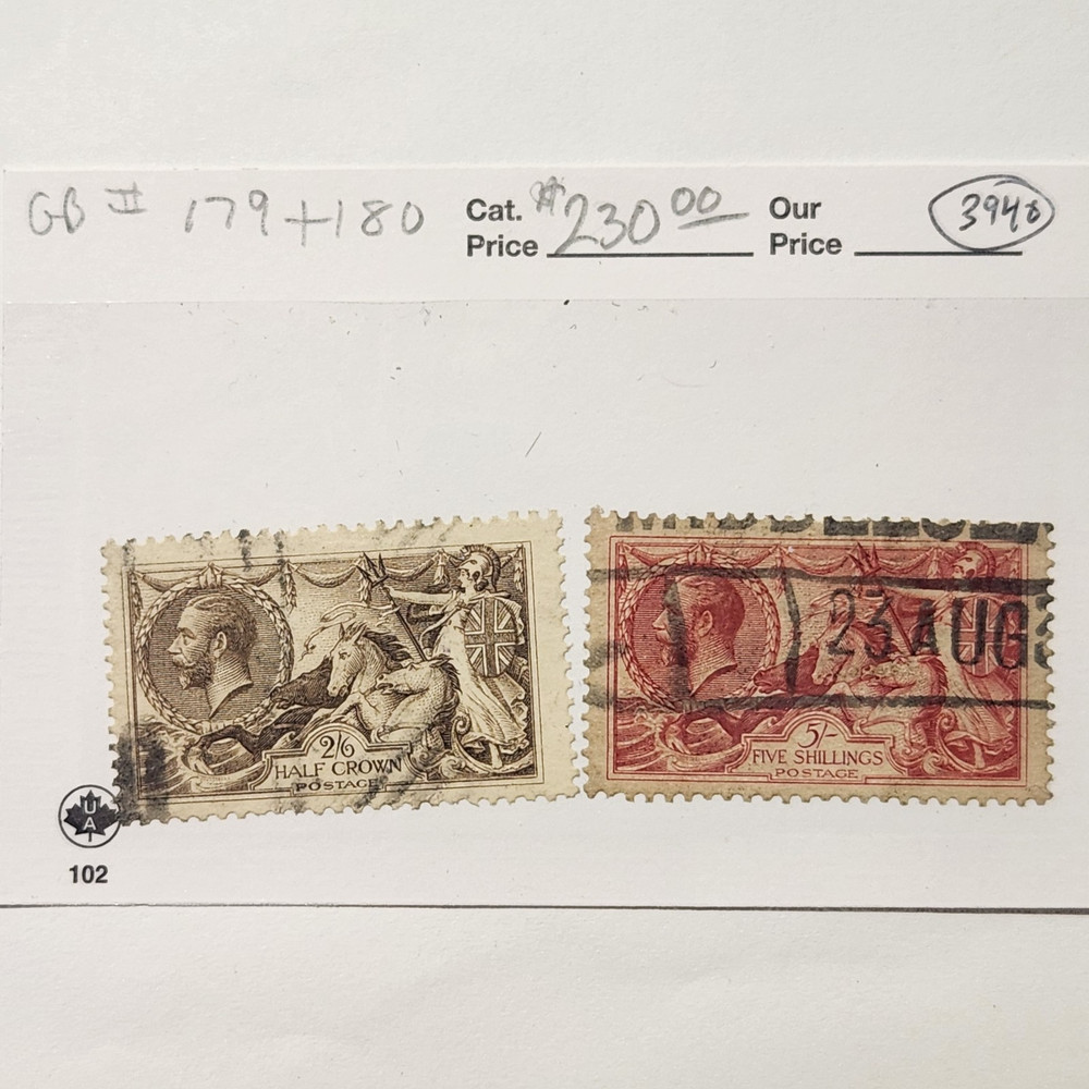 Great Britain #179 + #180 - CV $230 - Lot #3940