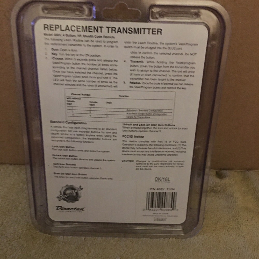 Viper Replacement Transmitter P/n 488v New