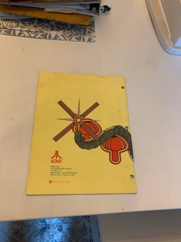 Atari Centipede arcade game manual