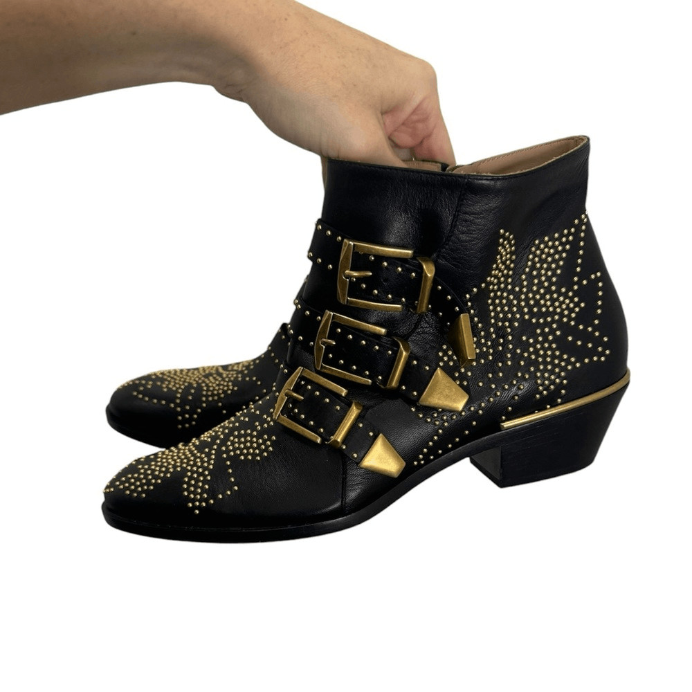 Chloe Susanna leather studded western booties