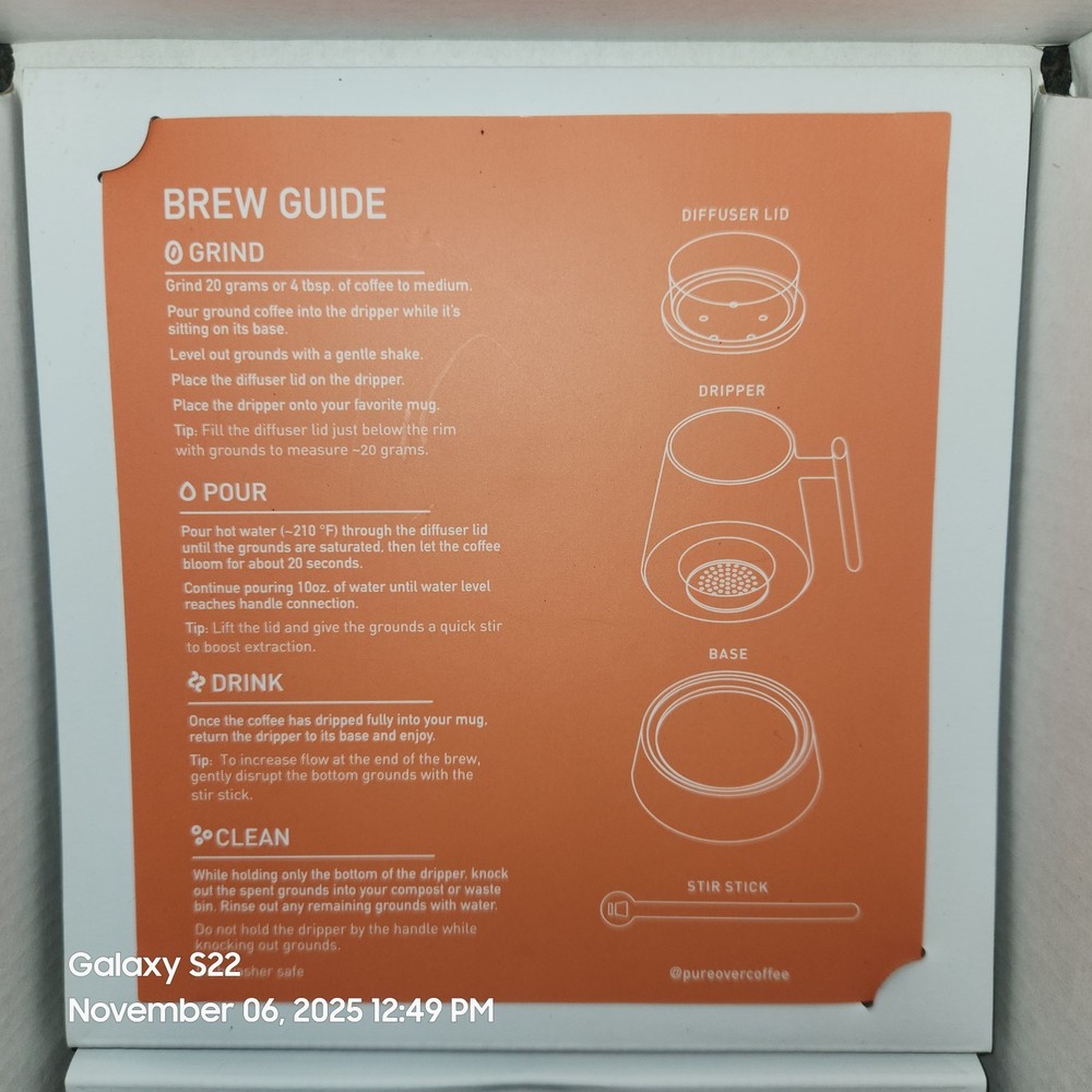 Pure Over Glass Pour Over Coffee Maker Kit