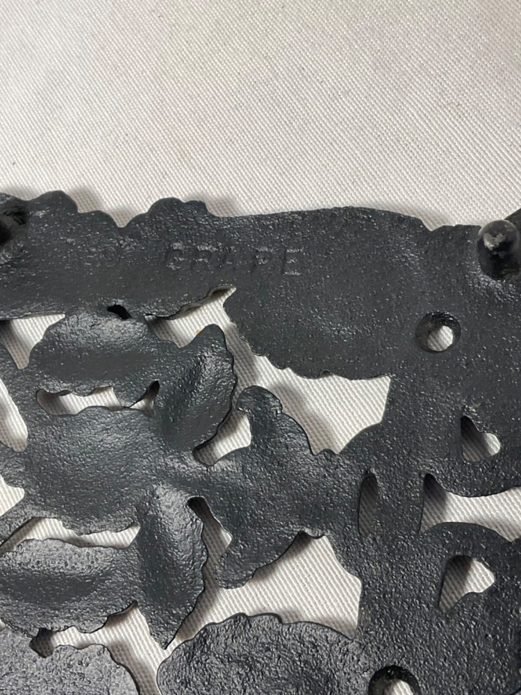 Vintage Grape cast iron decorative design trivet