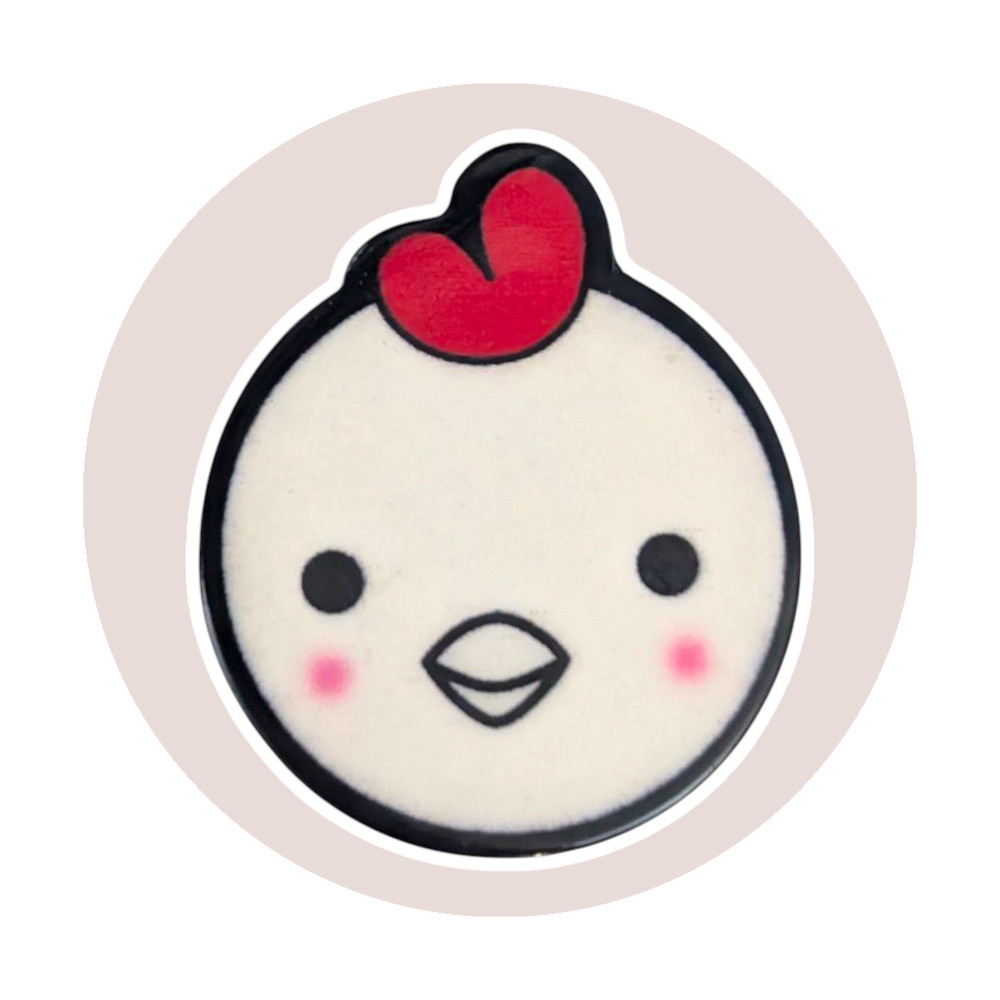 Animal Tiny Lapel Pin: Blushing Chicken