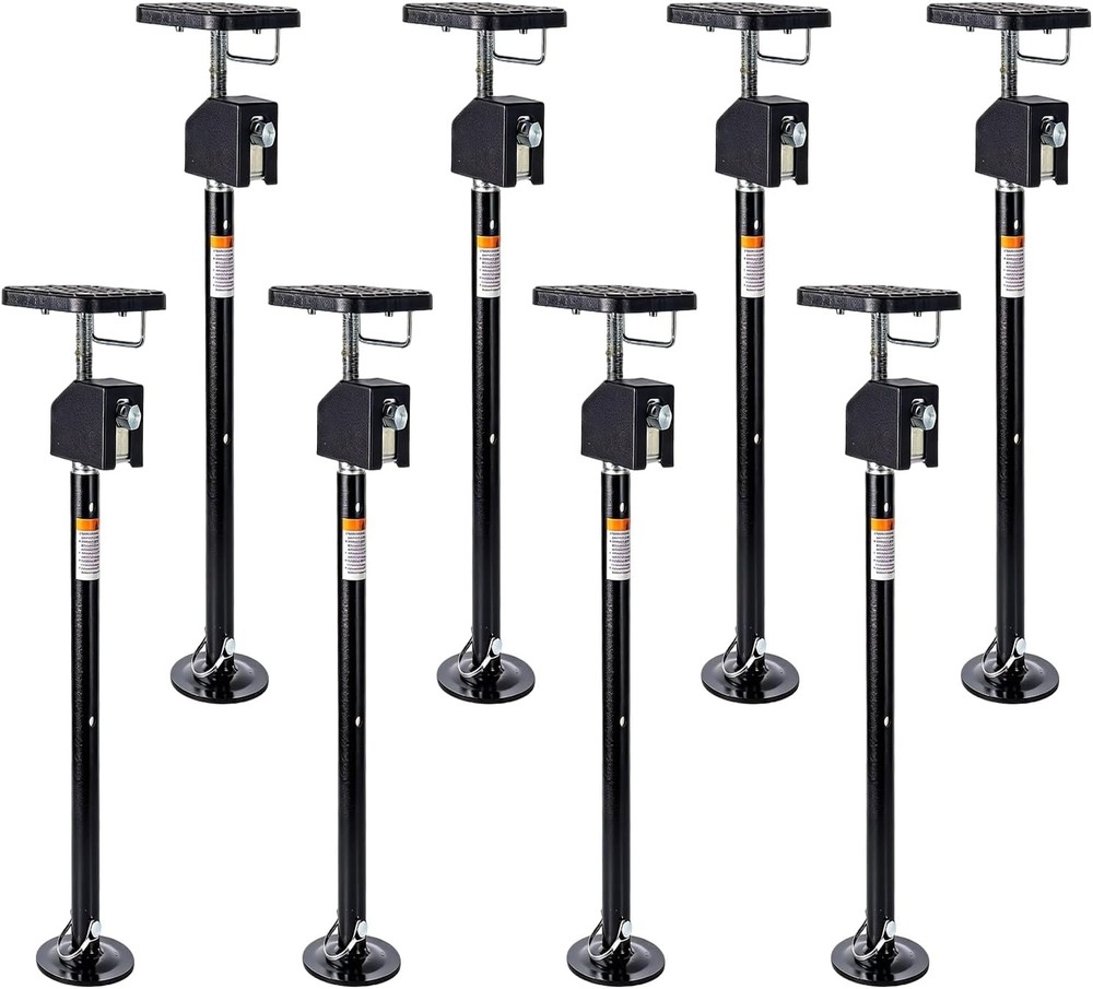 8PCS RV Slide Out Supports Jack with a Flat Top Support Block RV Stabilizer Jack