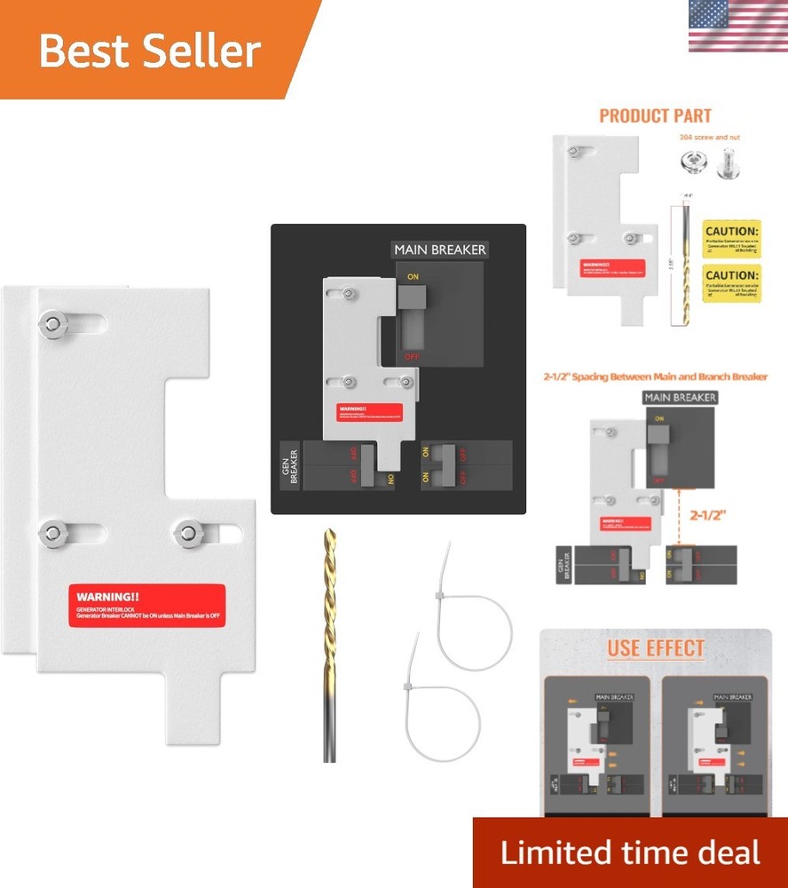 Easy Install Generator Interlock Kit for GE 150/200 Amp Panels - Complete Kit