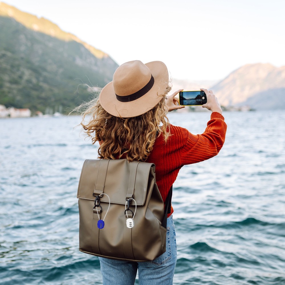 3Pc Small Combination Locks, 3 Digit Baggage Padlocks(White, 7.8-Inch)