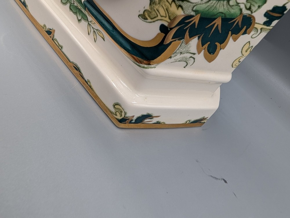 Masons Ironstone Chartreuse Mantel Clock Untested Quartz Battery Operated