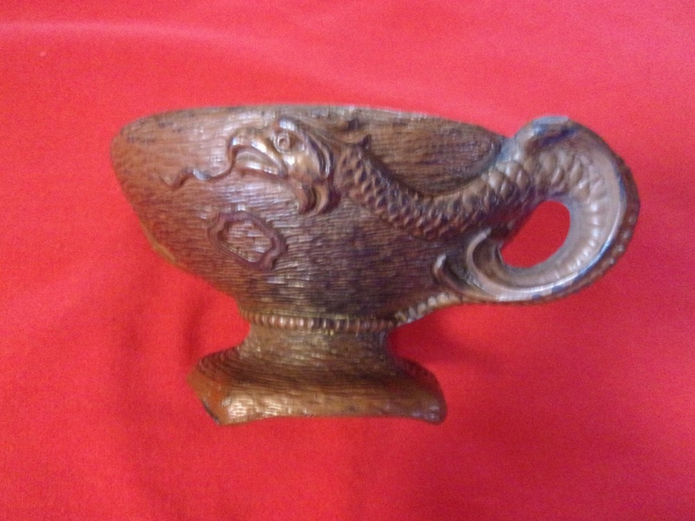 VINTAGE BRONZE DRAGON INCENSE BURNER HOLDER