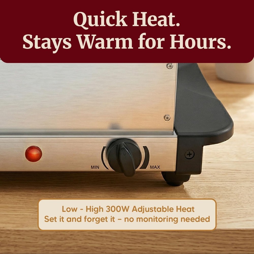 Easy Use Buffet Warmer with 3 Trays and Temperature Settings for Gatherings